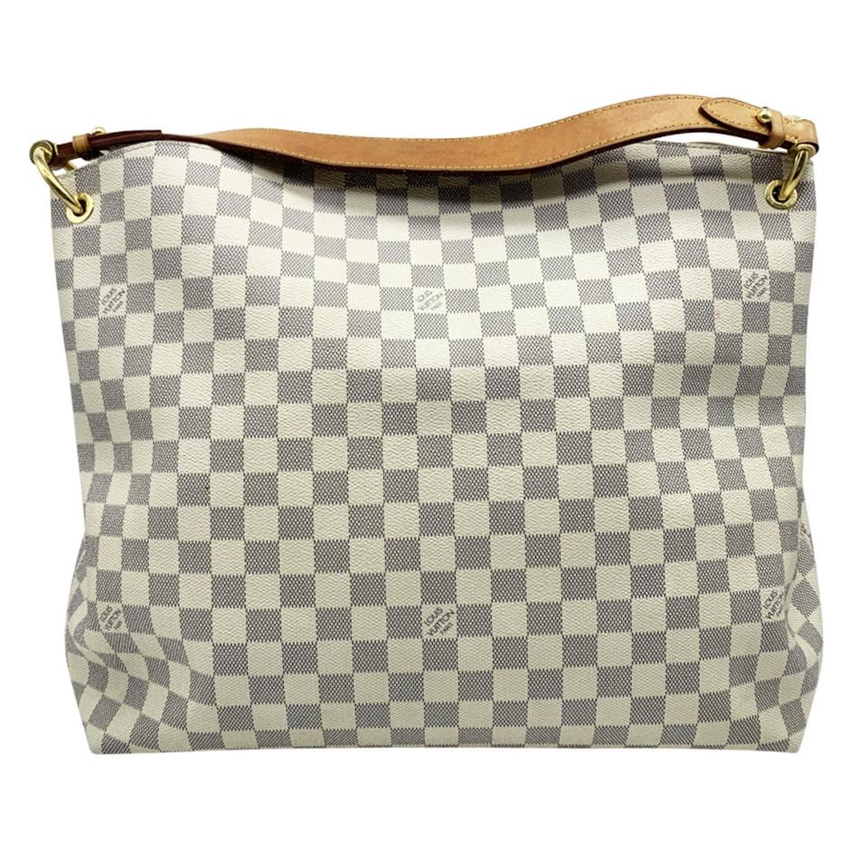 Louis Vuitton Graceful 2018 Mm White Damier Azur Canvas Tote