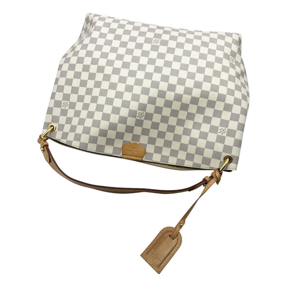 Louis Vuitton Graceful 2018 Mm White Damier Azur Canvas Tote