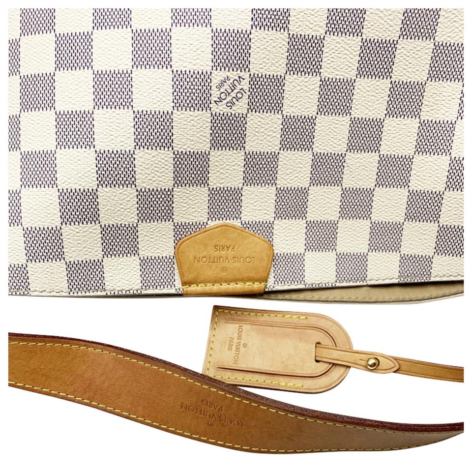 Louis Vuitton Graceful 2018 Mm White Damier Azur Canvas Tote