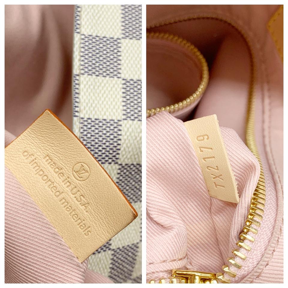 Louis Vuitton Graceful Mm Rose Ballerine Pink Interior White Damier Azur Canvas Hobo Bag