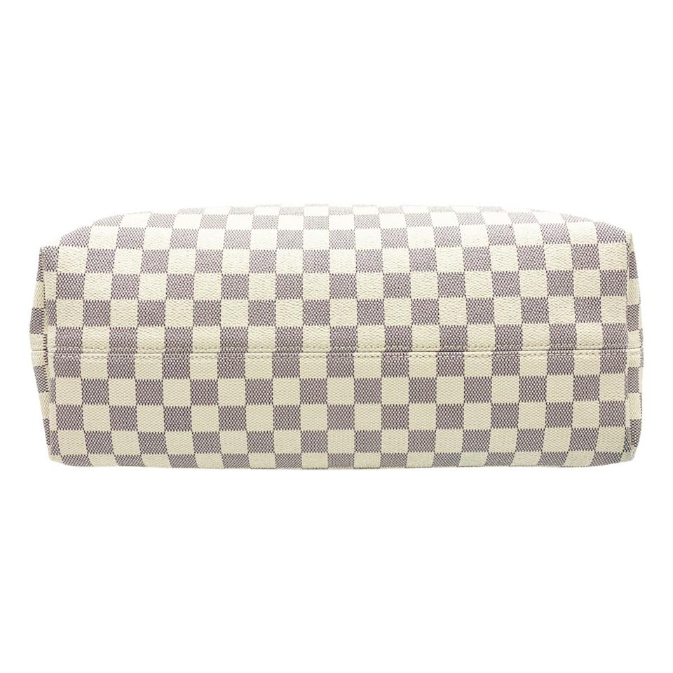 Louis Vuitton Graceful Mm Rose Ballerine Pink Interior White Damier Azur Canvas Hobo Bag