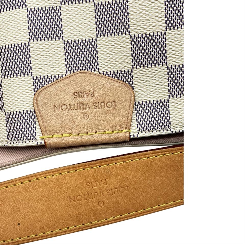 Louis Vuitton Graceful Mm Rose Ballerine Pink Interior White Damier Azur Canvas Hobo Bag