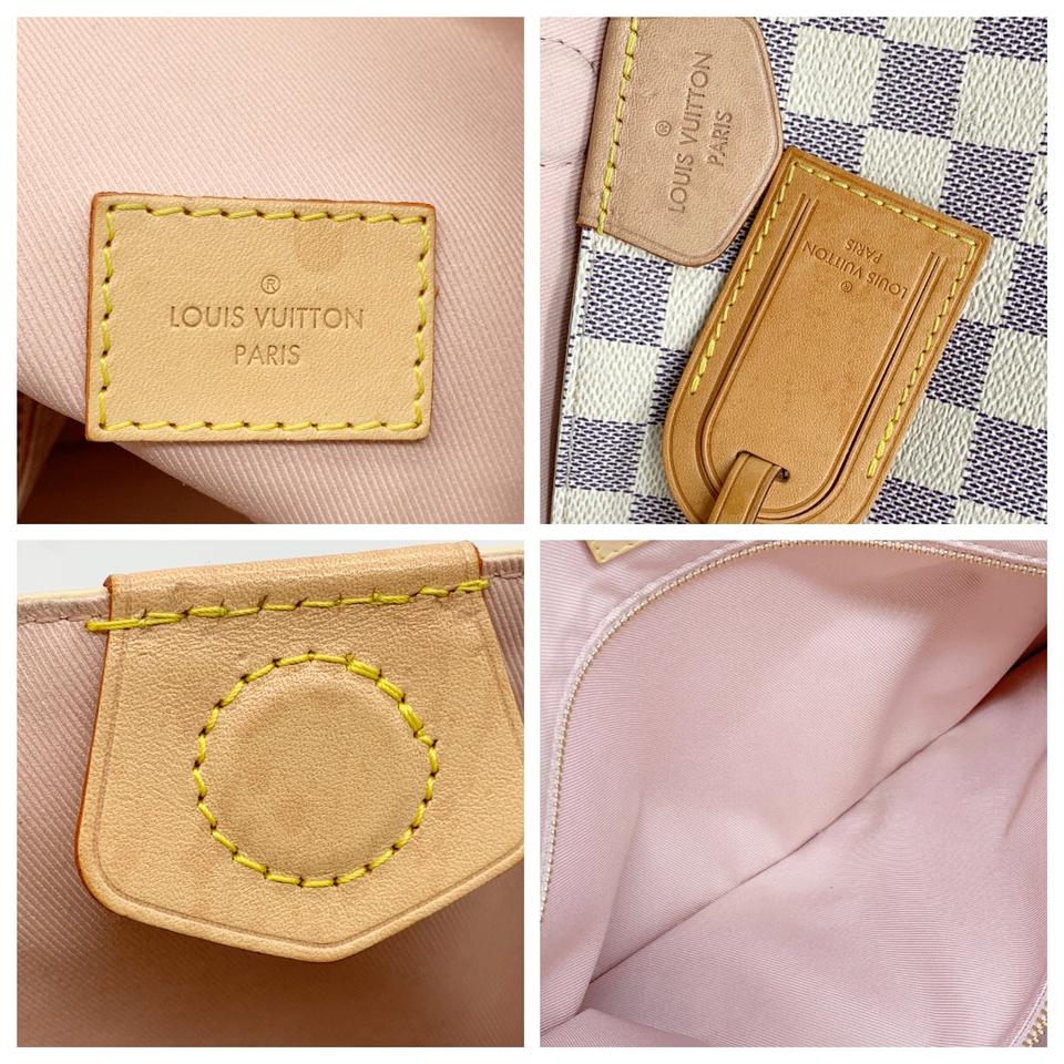 Louis Vuitton Graceful Mm Rose Ballerine Pink Interior White Damier Azur Canvas Hobo Bag