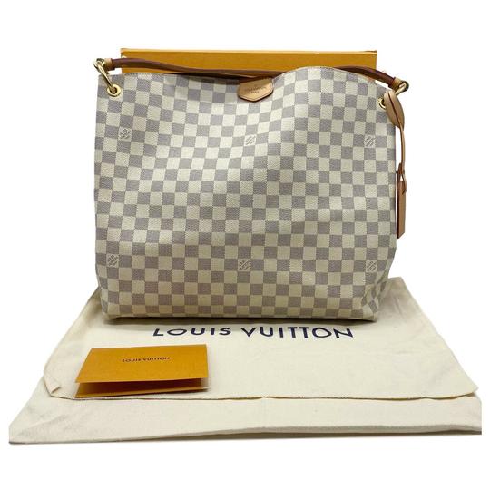Louis Vuitton Graceful Mm White Damier Azur Canvas Hobo Bag