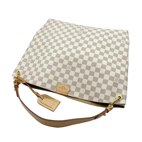 Louis Vuitton Graceful Mm White Damier Azur Canvas Hobo Bag