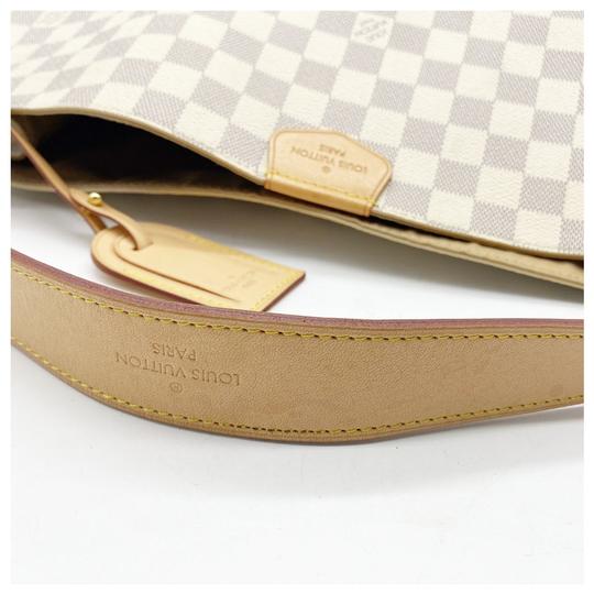 Louis Vuitton Graceful Mm White Damier Azur Canvas Hobo Bag
