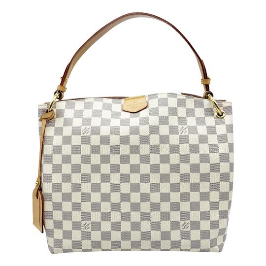 Louis Vuitton Graceful Pm 2018 Ballerine White Damier Azur Canvas Hobo Bag