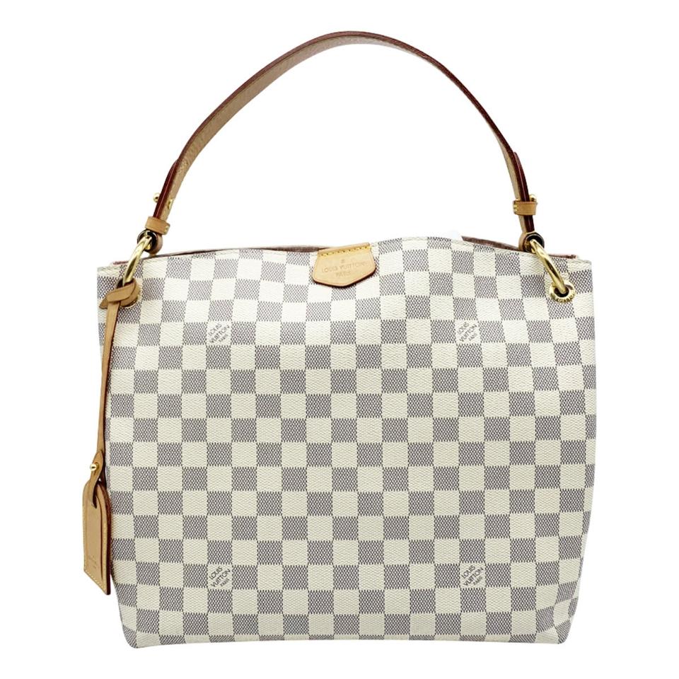 Louis Vuitton Graceful Pm 2018 Ballerine White Damier Azur Canvas Hobo Bag