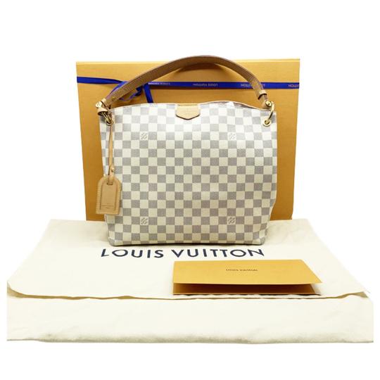Louis Vuitton Graceful PM Damier Azur Hobo Shoulder Bag White