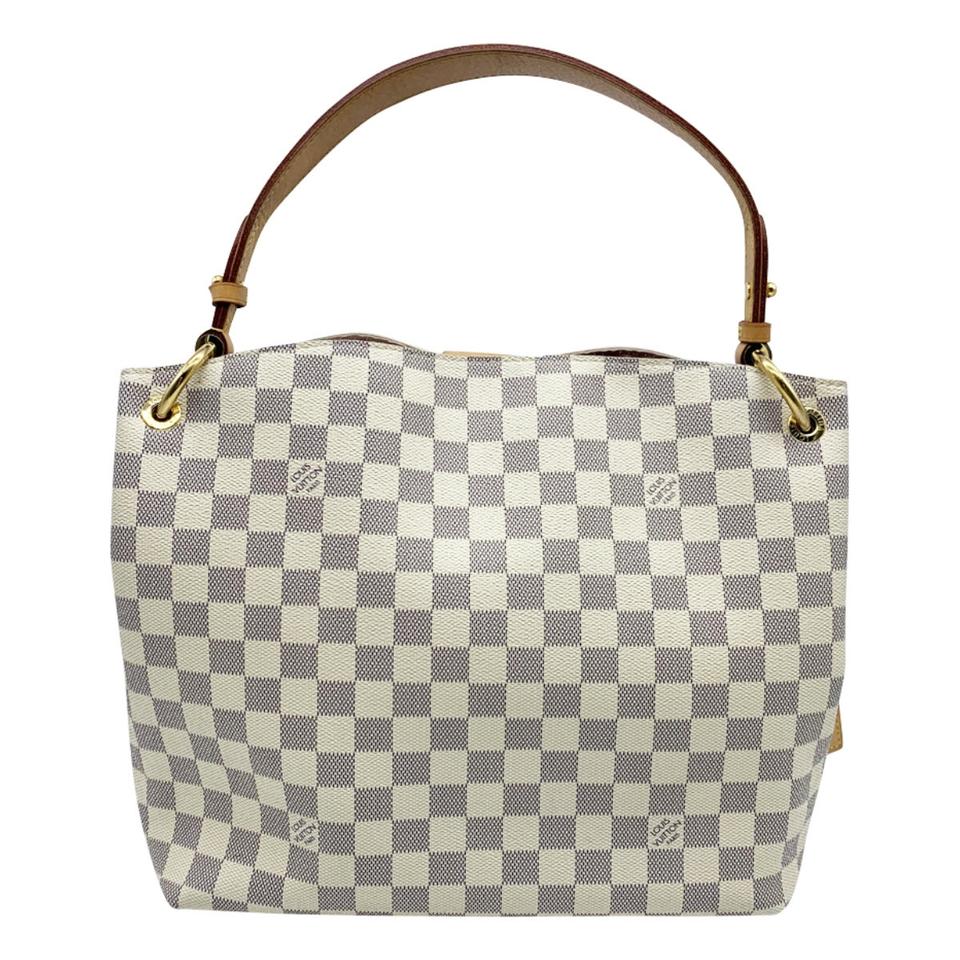 Louis Vuitton Graceful Pm 2018 Ballerine White Damier Azur Canvas Hobo Bag