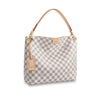 Louis Vuitton Graceful Pm Rose Ballerine Tote White Damier Azur Canvas Shoulder Bag