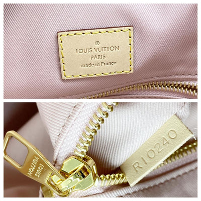 Louis Vuitton Graceful Pm Rose Ballerine Tote White Damier Azur Canvas Shoulder Bag