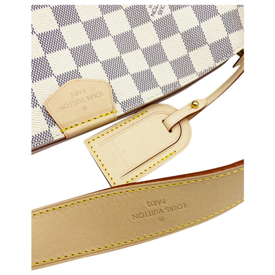Louis Vuitton Graceful Pm Rose Ballerine Tote White Damier Azur Canvas Shoulder Bag