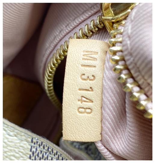 Louis Vuitton Graceful Pm Rose Ballerine White Damier Azur Canvas Hobo Bag