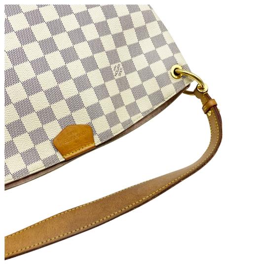 Louis Vuitton Graceful Pm Rose Ballerine White Damier Azur Canvas Hobo Bag