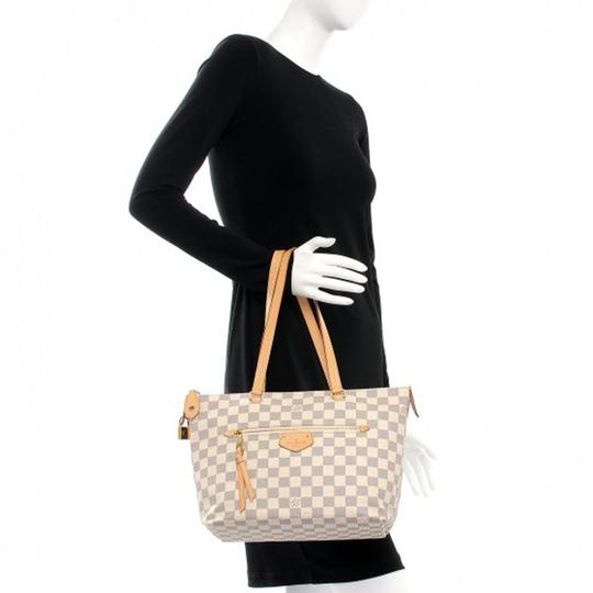 Louis Vuitton Iena Pm Rose Ballerine White Damier Azur Canvas Tote