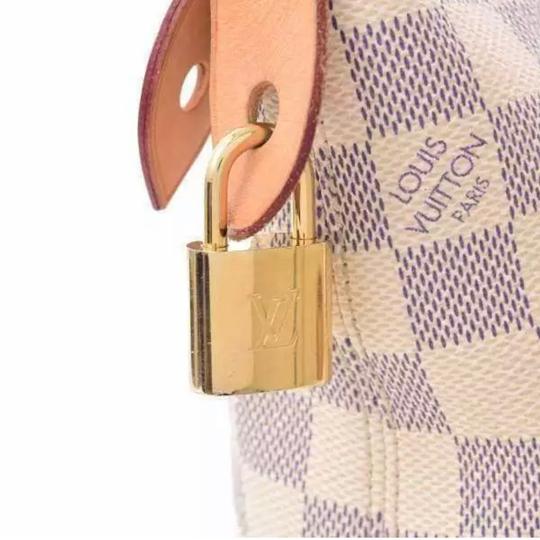 Louis Vuitton Iena Pm Rose Ballerine White Damier Azur Canvas Tote