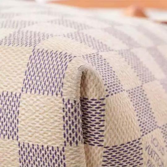 Louis Vuitton Iena Pm Rose Ballerine White Damier Azur Canvas Tote