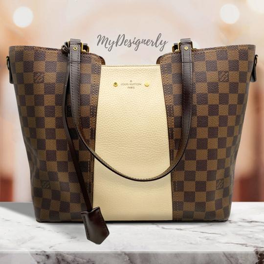 Louis Vuitton Jersey Creme Cream Damier Ébène Canvas Tote