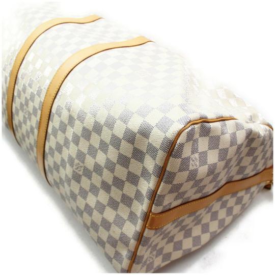 Louis Vuitton Keepall Damier Azur Bandouliere 55 White Canvas Weekend/Travel Bag