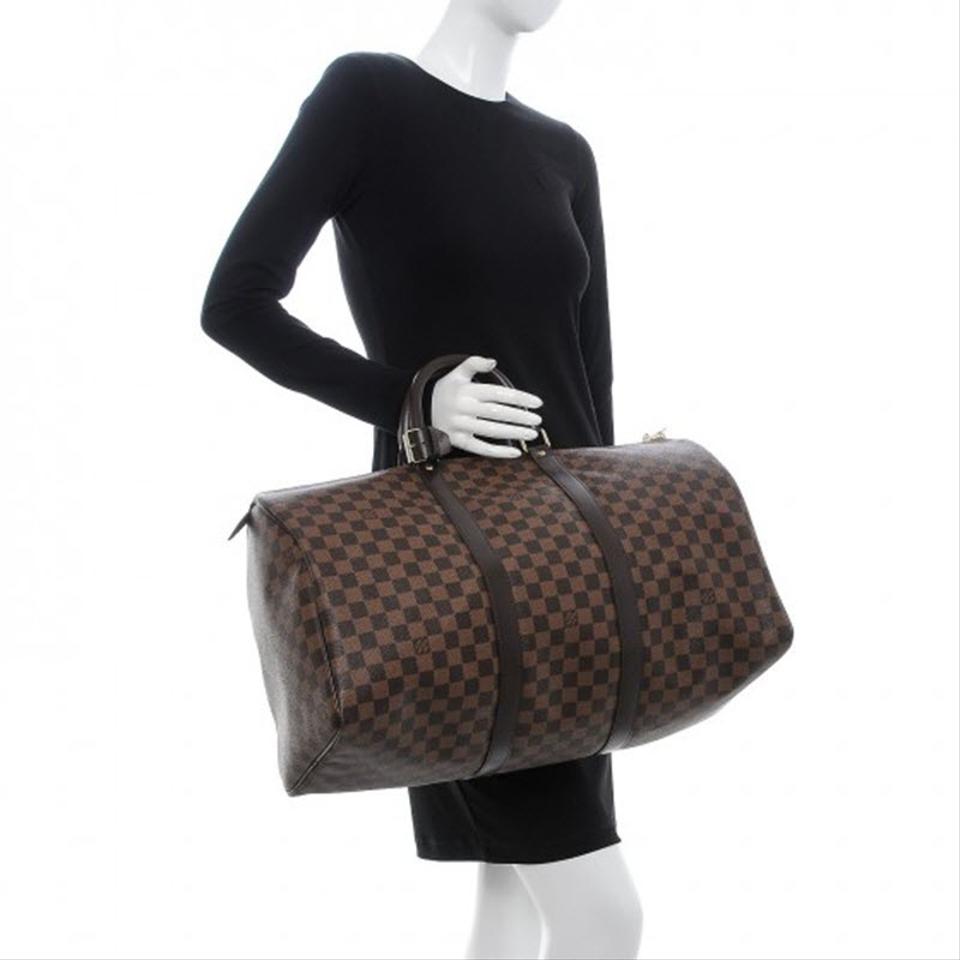 Louis Vuitton Keepall Duffle 50 Brown Damier Ebene Canvas Weekend/Travel Bag