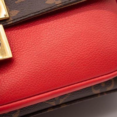 Louis Vuitton Marignan Brown Satchel Red Monogram Canvas Shoulder Bag