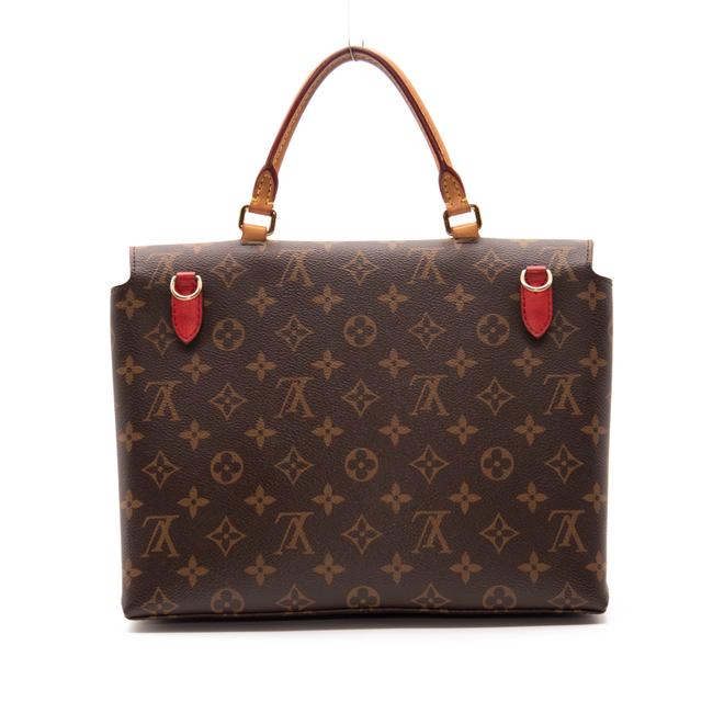Louis Vuitton Marignan Brown Satchel Red Monogram Canvas Shoulder Bag