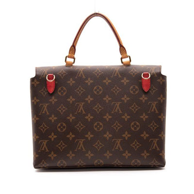 red and brown lv bag