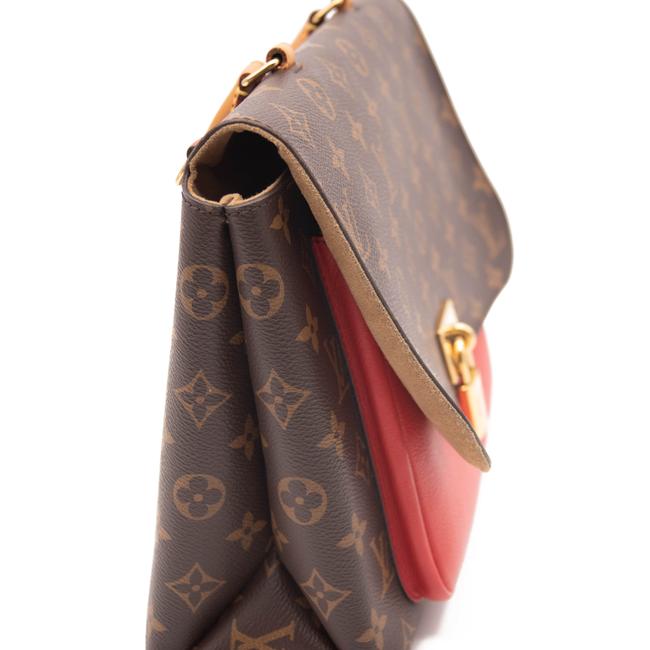 Louis Vuitton Marignan Brown Satchel Red Monogram Canvas Shoulder Bag