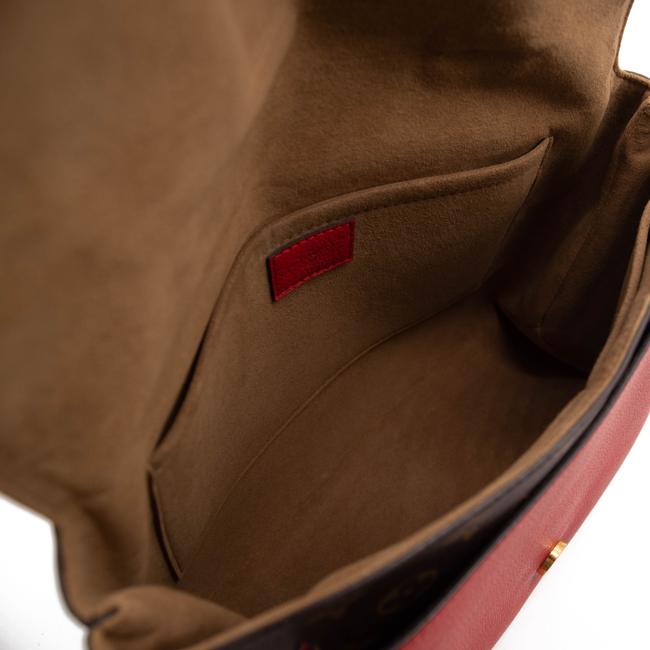 Louis Vuitton Marignan Brown Satchel Red Monogram Canvas Shoulder Bag