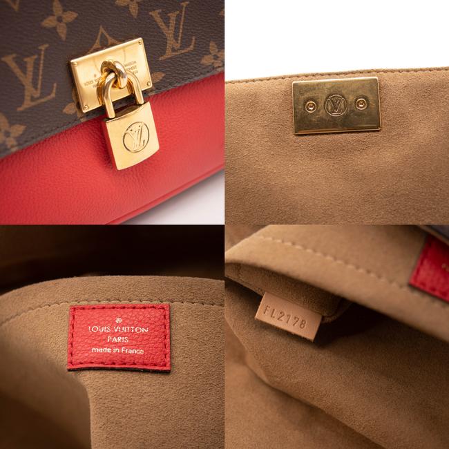 Louis Vuitton Marignan Brown Satchel Red Monogram Canvas Shoulder Bag