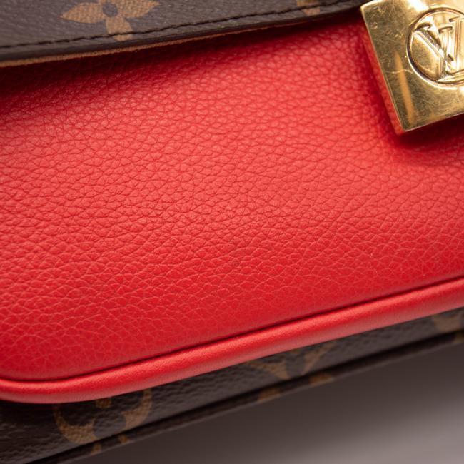 Louis Vuitton Marignan Brown Satchel Red Monogram Canvas Shoulder Bag