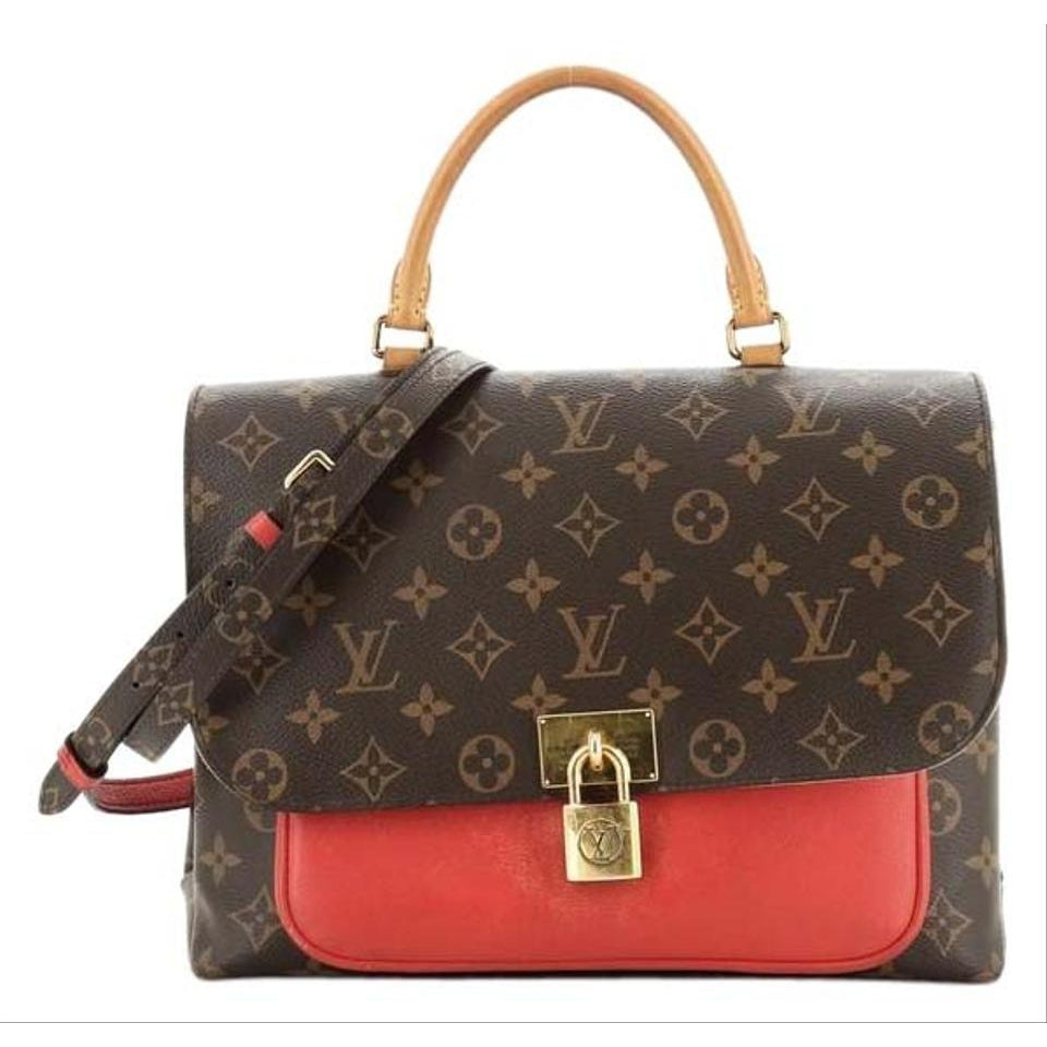 Louis Vuitton Marignan Handbag Monogram With Brown Red Canvas (Coated) Leather Cross Body Bag