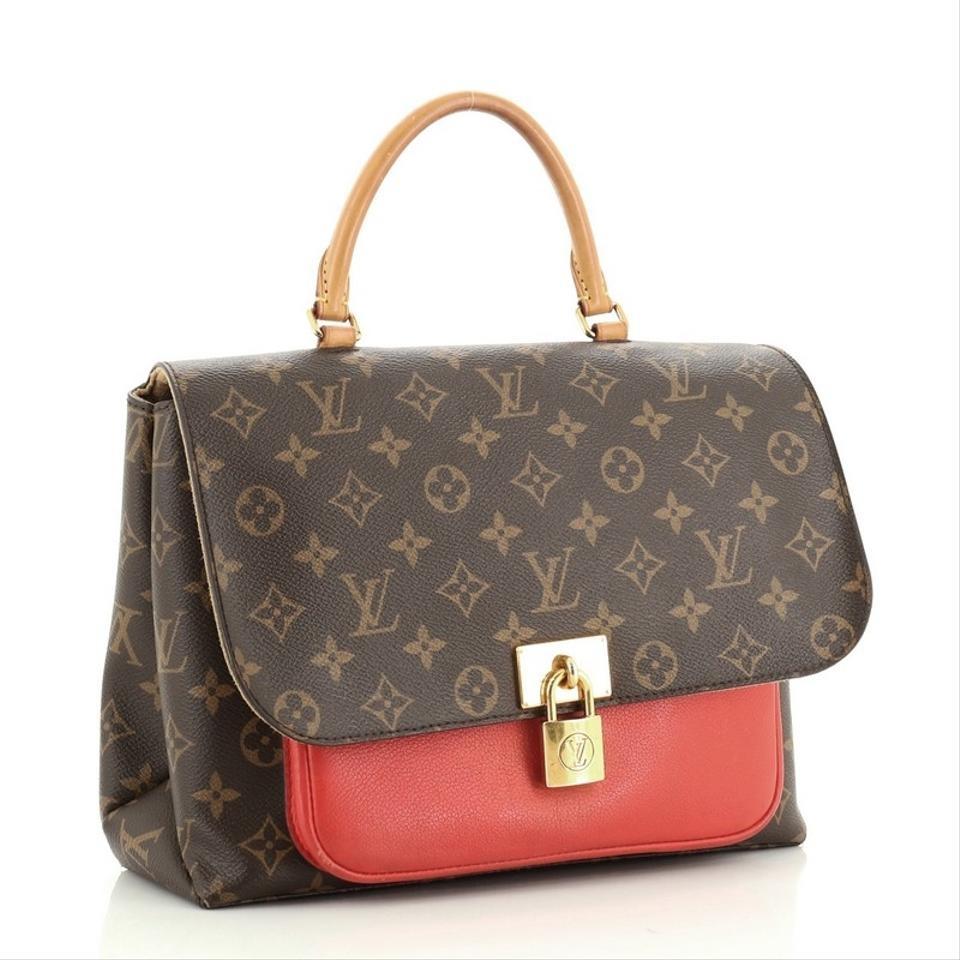 Louis Vuitton Marignan Handbag Monogram With Brown Red Canvas (Coated) Leather Cross Body Bag
