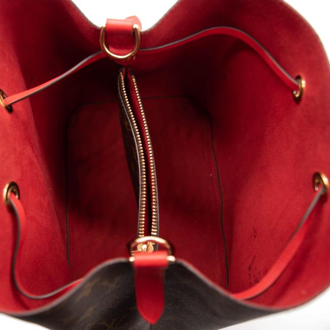 Louis Vuitton Monogram Neonoe Mm Coquelicot Red Coated Canvas Hobo Bag
