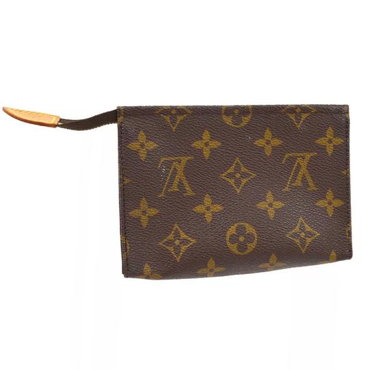 Louis Vuitton Monogram Toiletry 15 Brown Coated Canvas Clutch