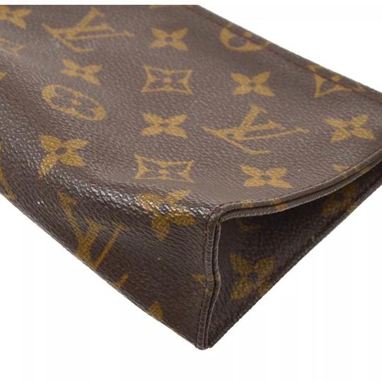 Louis Vuitton Monogram Toiletry 15 Brown Coated Canvas Clutch