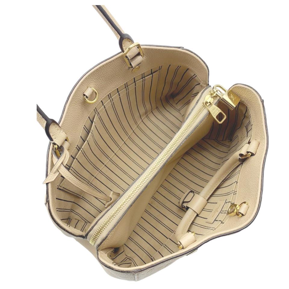 Louis Vuitton Montaigne Beige Monogram Empreinte Leather Shoulder Bag