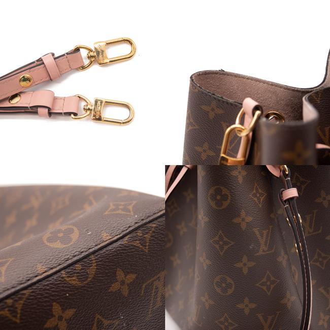 Louis Vuitton Neonoe Mm Rose Poudre Brown Monogram Canvas Shoulder Bag