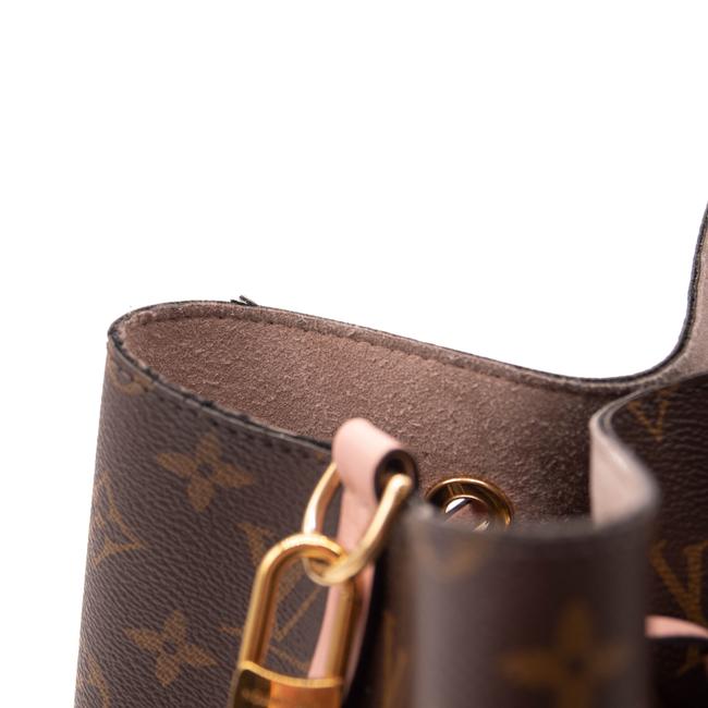 Louis Vuitton Neonoe Mm Rose Poudre Brown Monogram Canvas Shoulder Bag