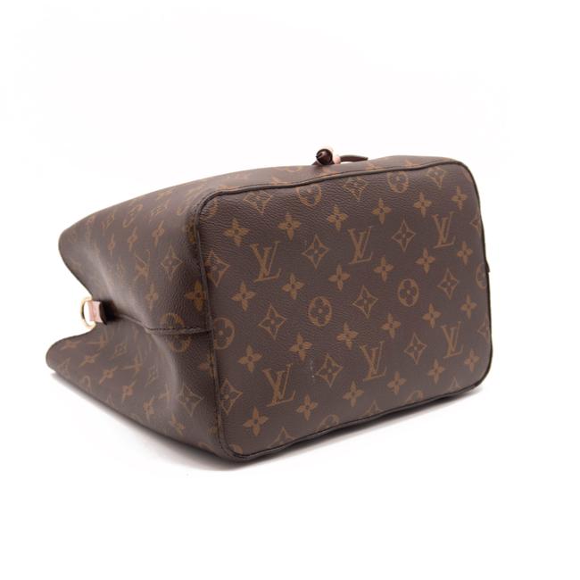 Louis Vuitton Neonoe Mm Rose Poudre Brown Monogram Canvas Shoulder Bag