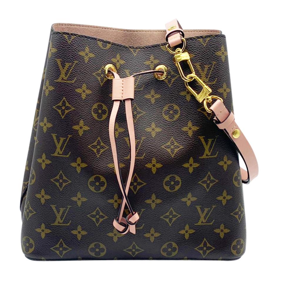 Louis Vuitton Neonoe Rose Poudre Brown Monogram Canvas Shoulder Bag