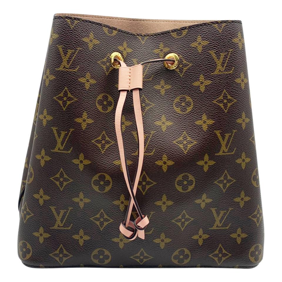 Louis Vuitton Neonoe Rose Poudre Brown Monogram Canvas Shoulder Bag