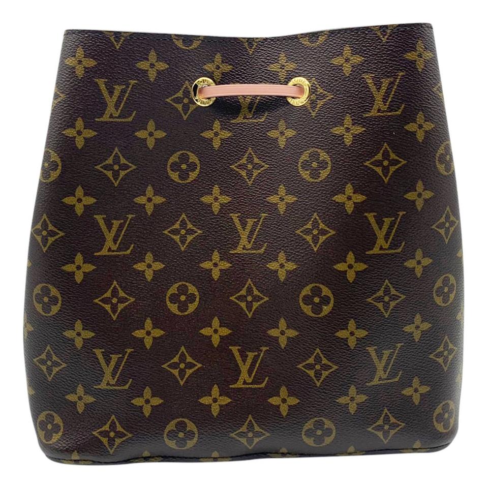 Louis Vuitton Neonoe Rose Poudre Brown Monogram Canvas Shoulder Bag