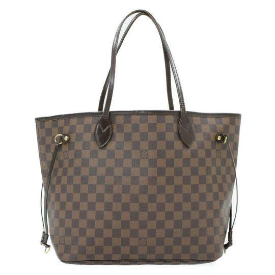 Louis Vuitton Neverfull Bag Damier Ebene Mm N51105 Brown Canvas Tote
