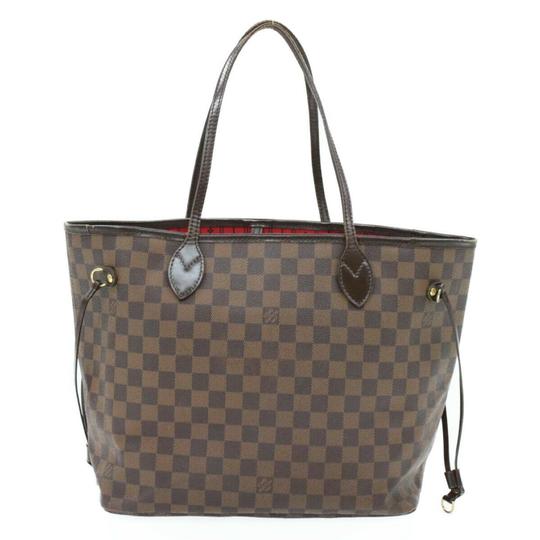 Louis Vuitton Neverfull Bag Damier Ebene Mm N51105 Brown Canvas Tote