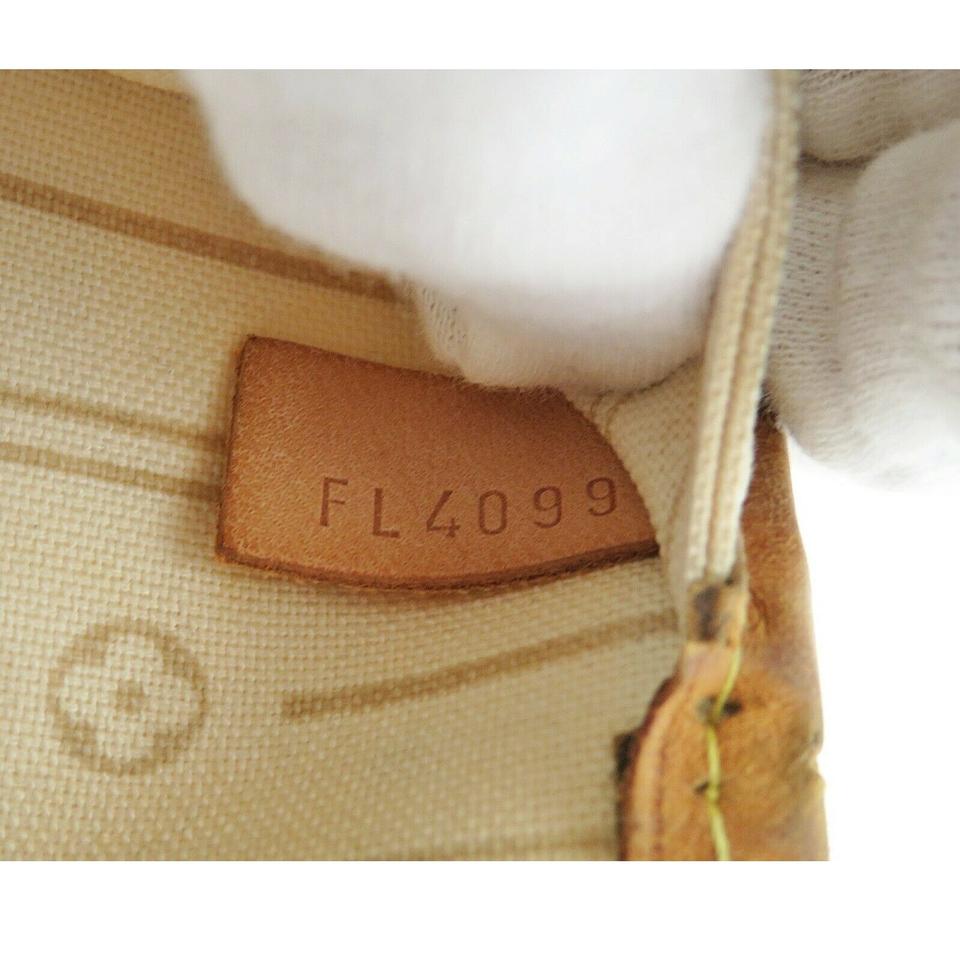 Louis Vuitton Neverfull Bag Gm Damier Azur Purse White Leather and Canvas Tote