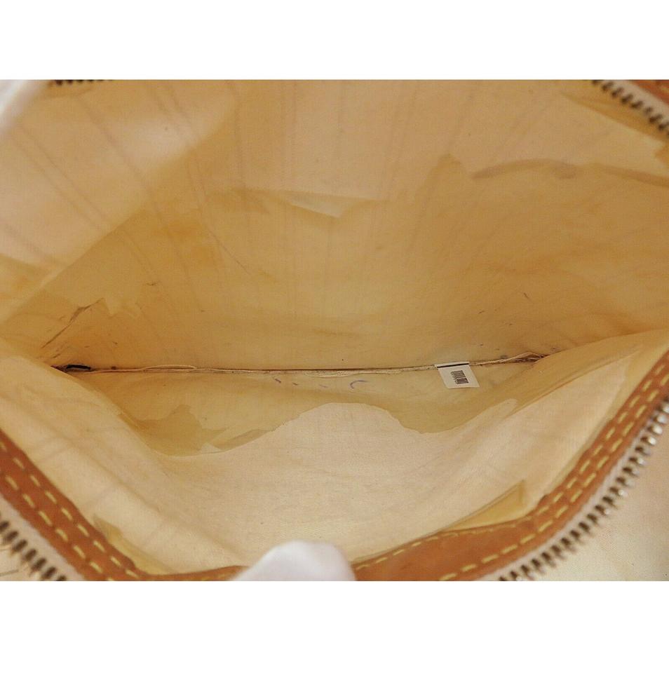 Louis Vuitton Neverfull Bag Gm Damier Azur Purse White Leather and Canvas Tote