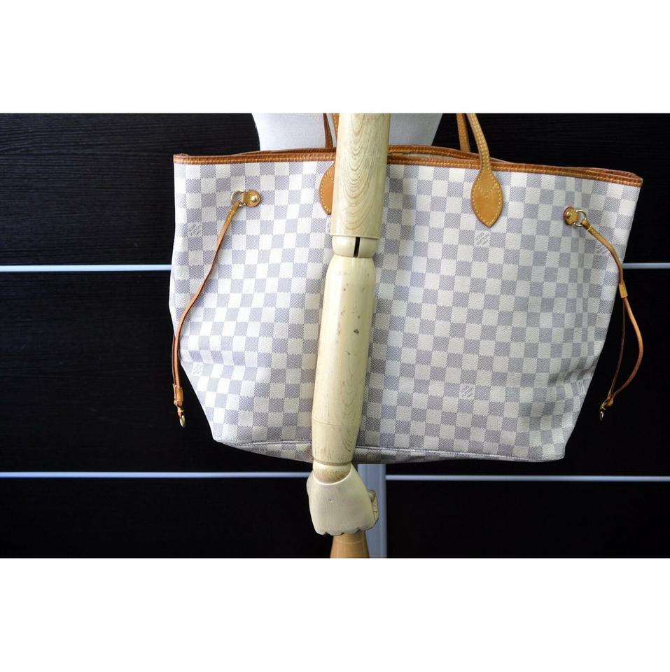 Louis Vuitton Neverfull Bag Gm White Damier Azur Canvas Tote