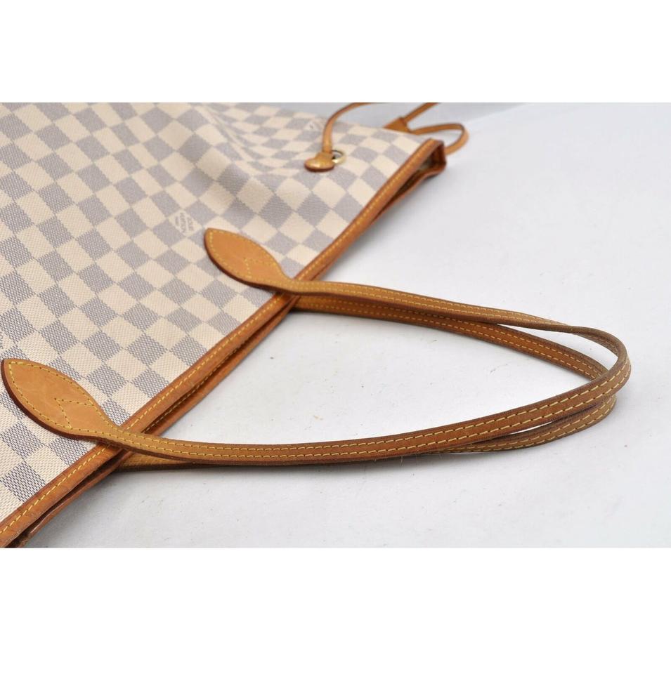 Louis Vuitton Neverfull Bag Gm White Damier Azur Canvas Tote